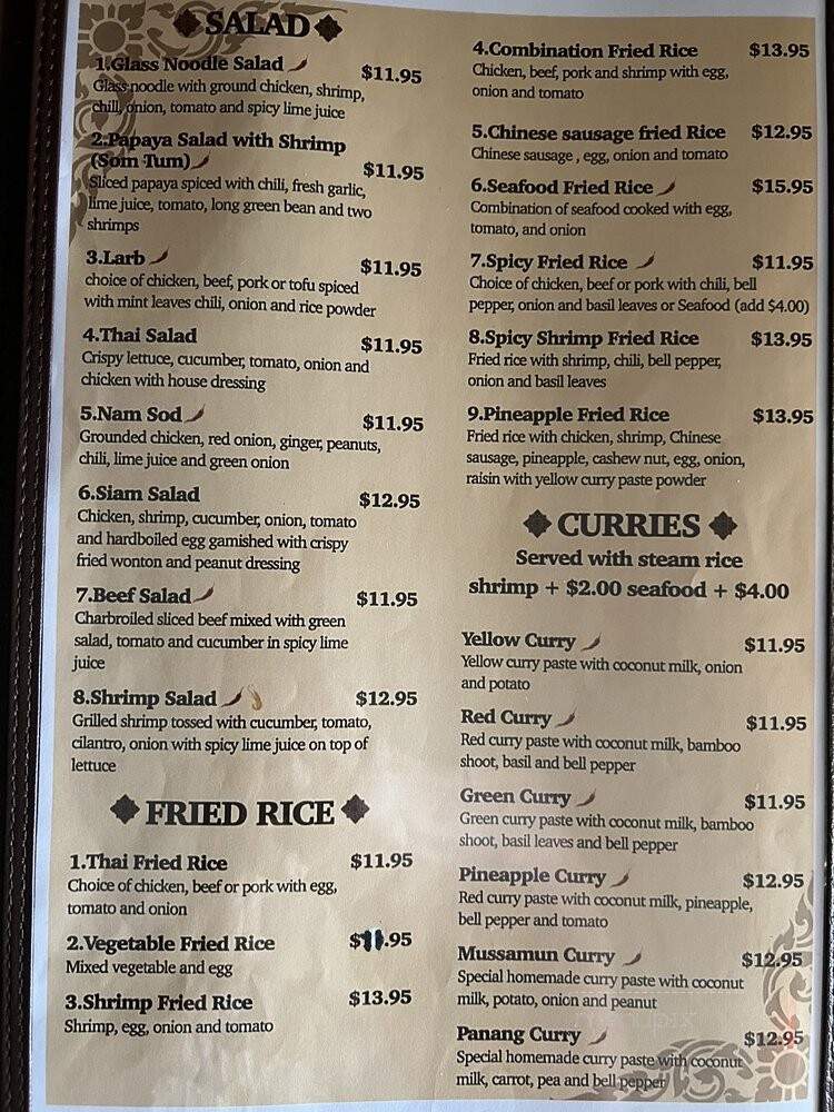 Siam Thai - Victorville, CA menu_pic