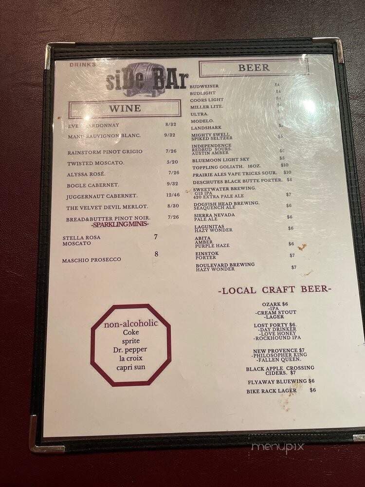 Side Bar - Eureka Springs, AR menu_pic