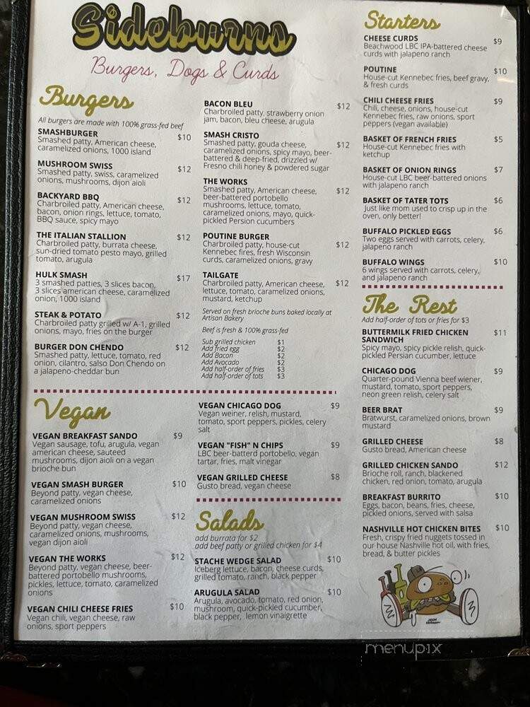 Sideburns Restaurant - Long Beach, CA menu_pic