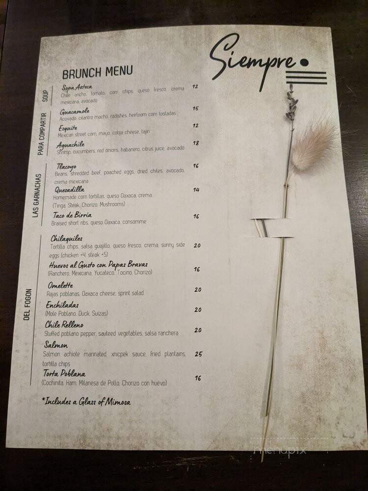 Siempre - Brooklyn, NY menu_pic