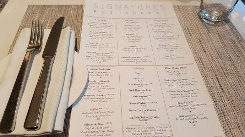 Signatures Restaurant - Toronto, ON menu_pic