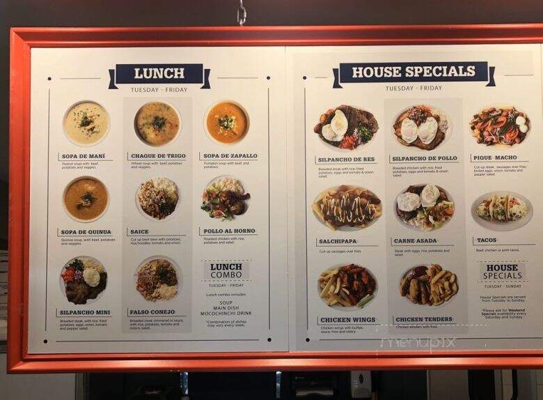 Silpancho's House - Alexandria, VA menu_pic