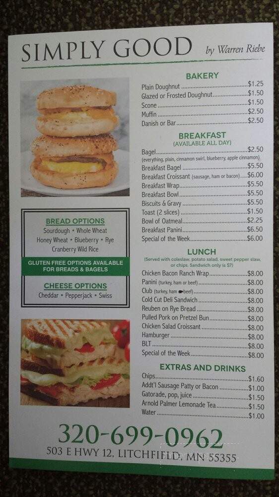 Simply Good - Litchfield, MN menu_pic