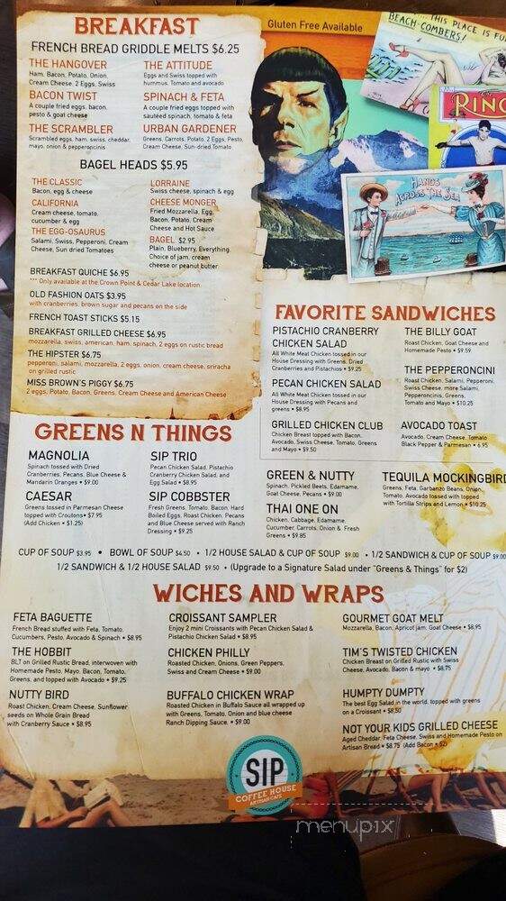 Sip Coffee House 3 - Cedar Lake, IN menu_pic