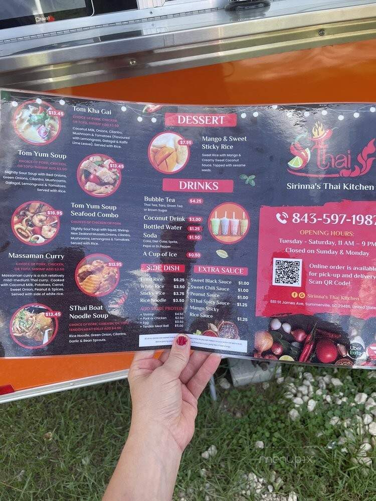 Sirinna's Thai Kitchen - Summerville, SC menu_pic