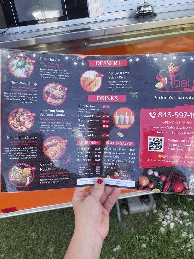Sirinna's Thai Kitchen - Summerville, SC menu_pic