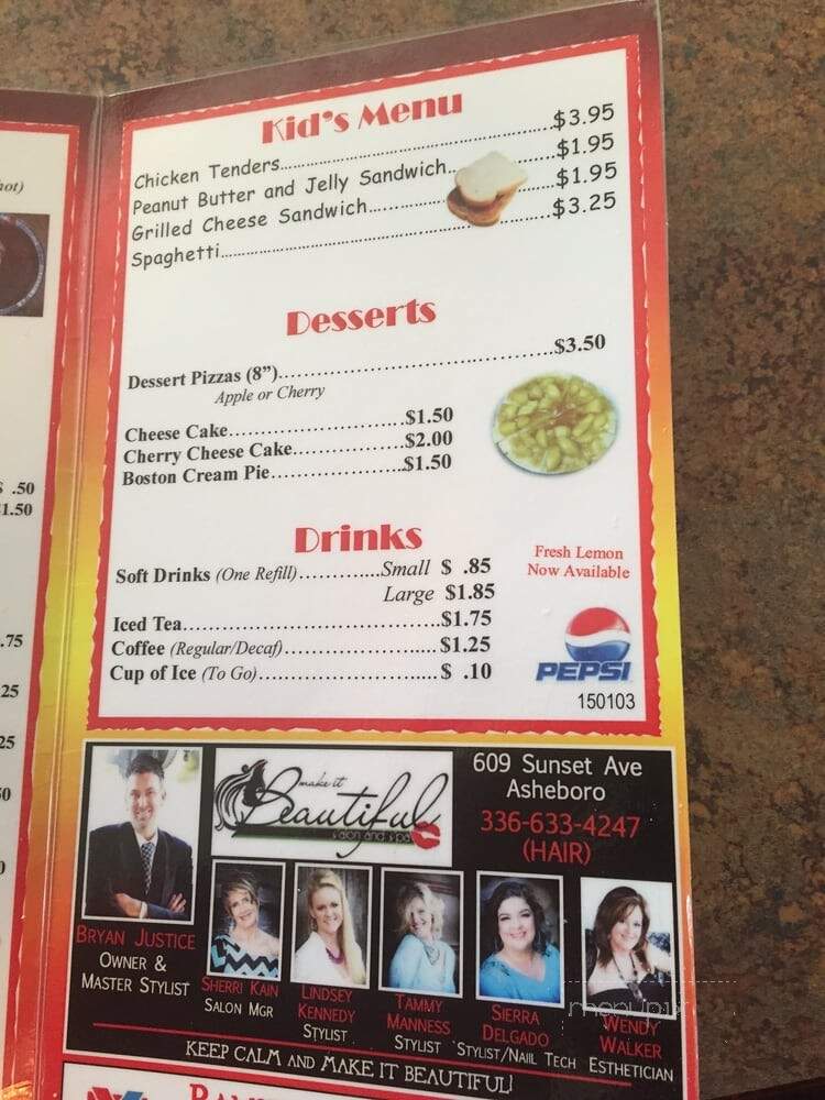 Sir Pizza - Arden, NC menu_pic