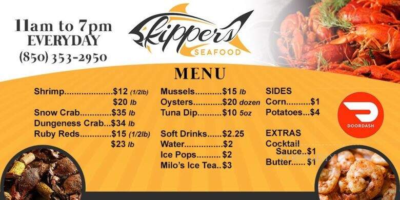 Skippers Dock & Steamer - Destin, FL menu_pic