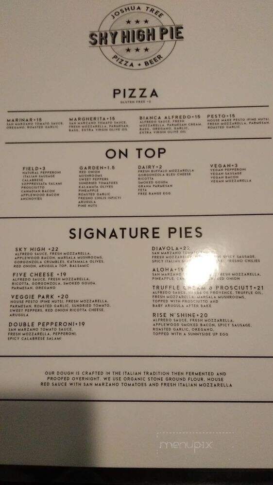 Sky High Pie - Joshua Tree, CA menu_pic