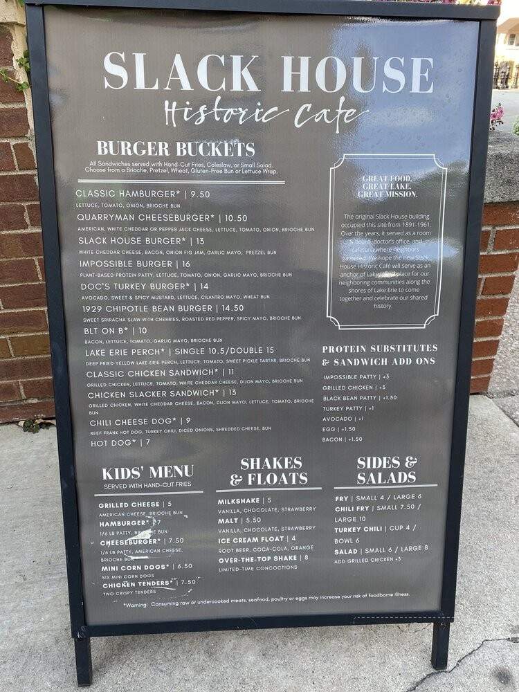Slack House Historic Cafe - Lakeside Marblehead, OH menu_pic