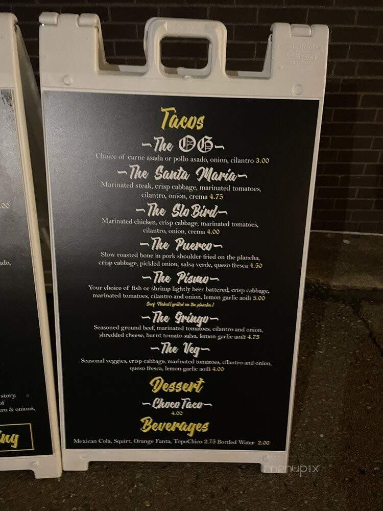 Slo Coast Taco Shop - Pittsburgh, PA menu_pic
