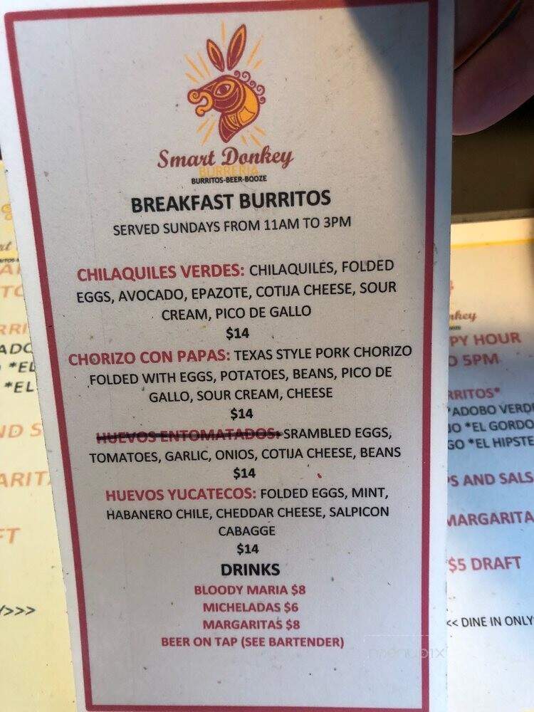 Smart Donkey - Portland, OR menu_pic