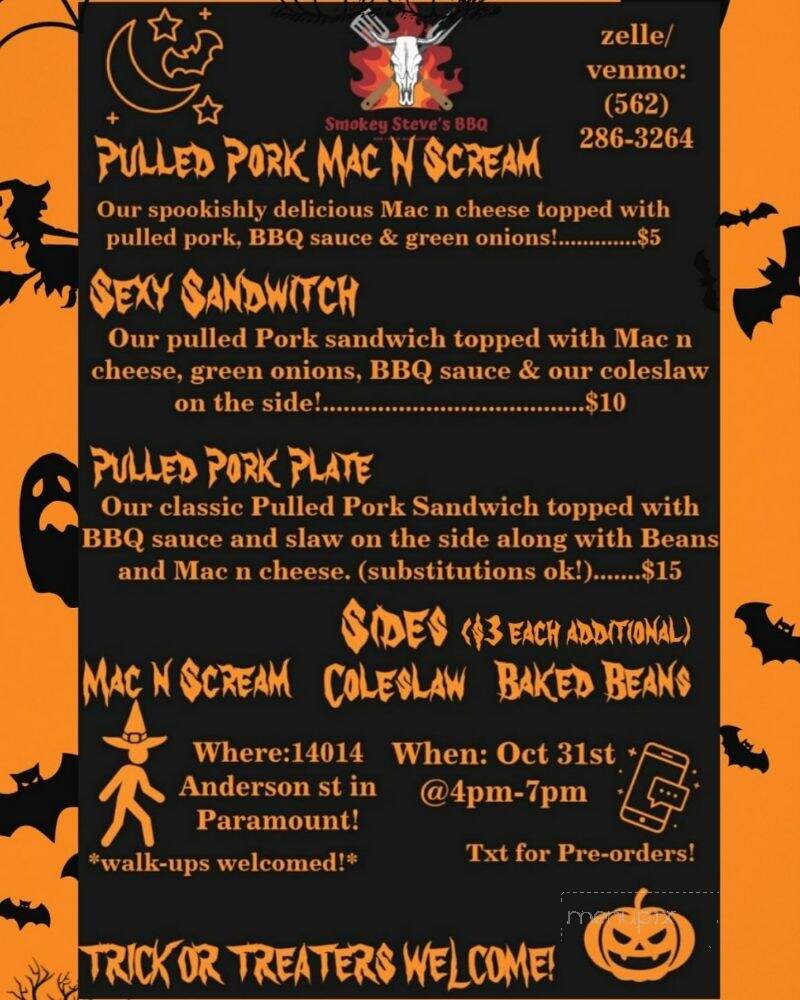 Smokey Steve's BBQ - Paramount, CA menu_pic