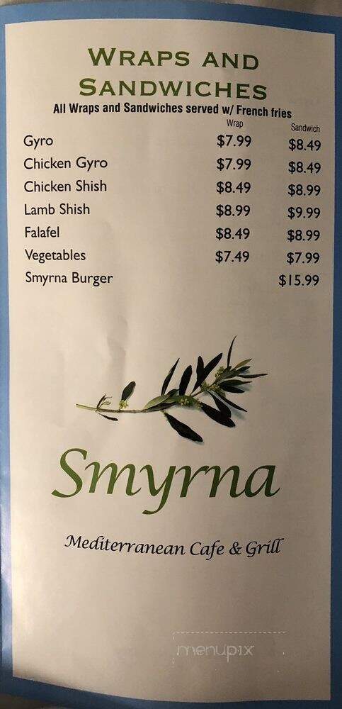 Smyrna Mediterranean Cafe - Ramsey, NJ menu_pic