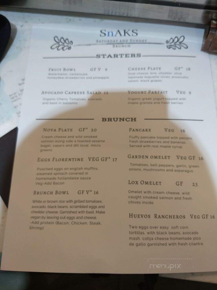 SnAKS - Beverly Hills, CA menu_pic