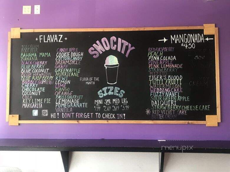 Sno City - Houston, TX menu_pic