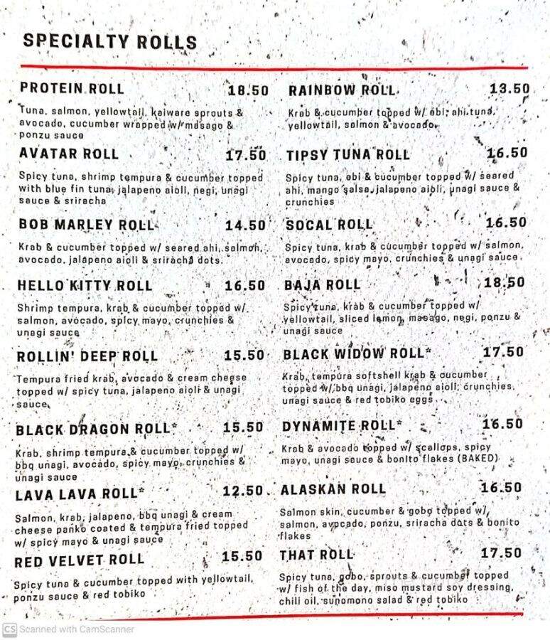 SoCal Sushi - San Diego, CA menu_pic