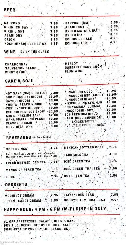 SoCal Sushi - San Diego, CA menu_pic
