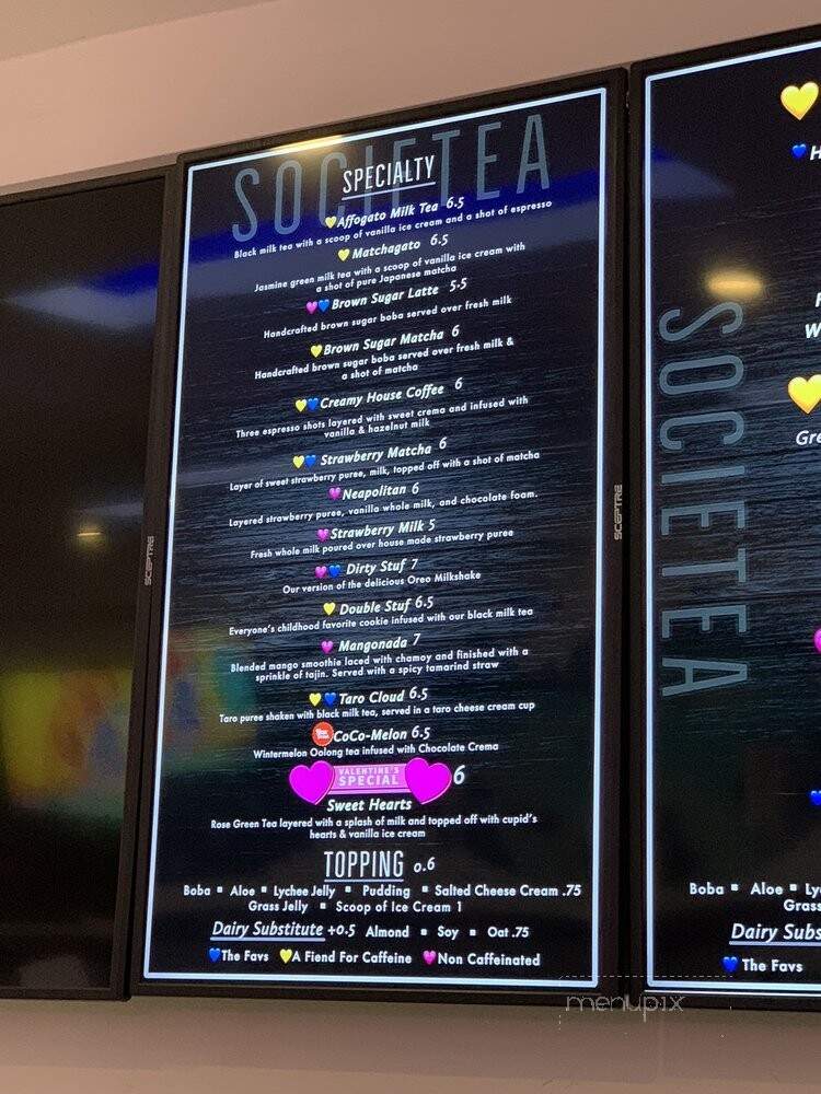 Societea Tea House & Eatery - San Bruno, CA menu_pic