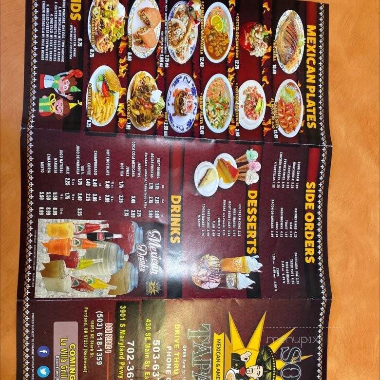 Sol Tapatio - Estacada, OR menu_pic