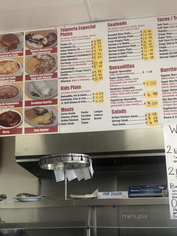 Sombrero Taqueria - Stockton, CA menu_pic