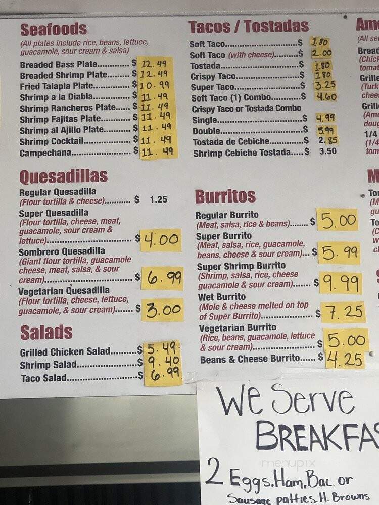 Sombrero Taqueria - Stockton, CA menu_pic