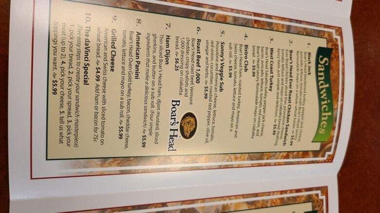 Sonny's Bistro - Indianapolis, IN menu_pic