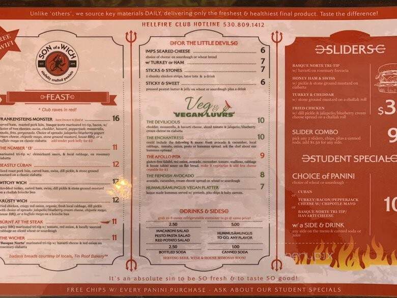 Son of a Wich - Chico, CA menu_pic