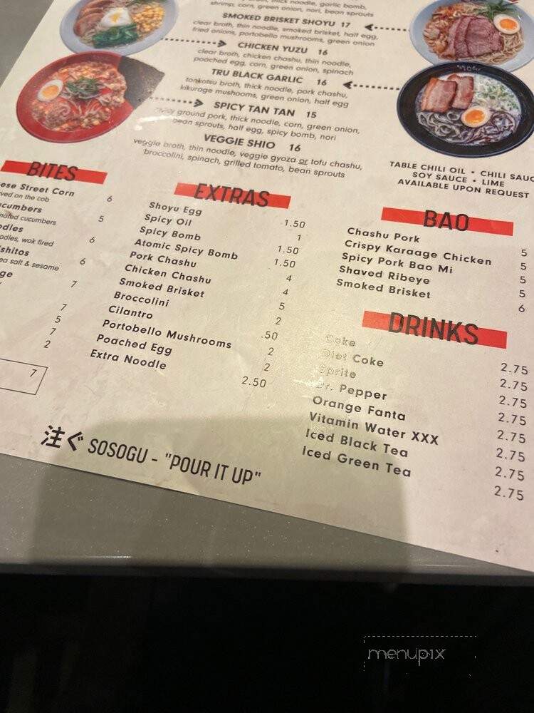 Sosogu Ramen & Japanese BBQ - Redlands, CA menu_pic