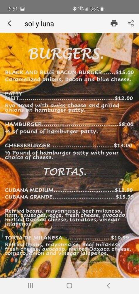 Soy Y Luna - Waterford, WI menu_pic