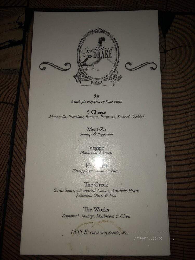 Speckled & Drake - Seattle, WA menu_pic