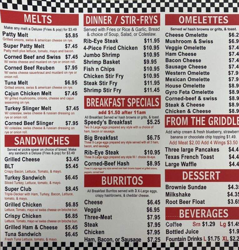 Speedy's Coney Island - Detroit, MI menu_pic