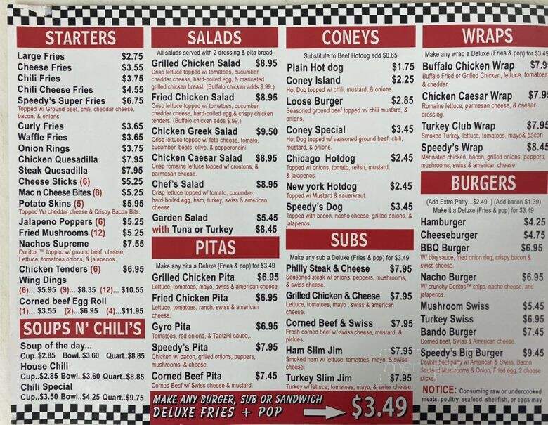 Speedy's Coney Island - Detroit, MI menu_pic