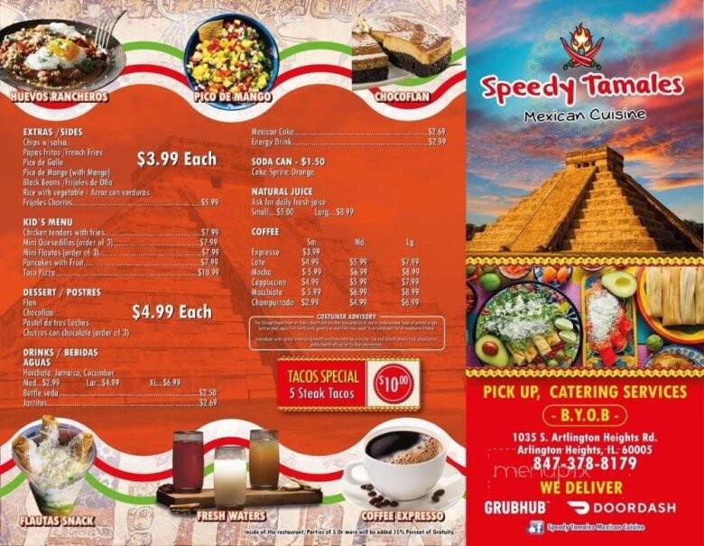 Speedy Tamales - Arlington Heights, IL menu_pic