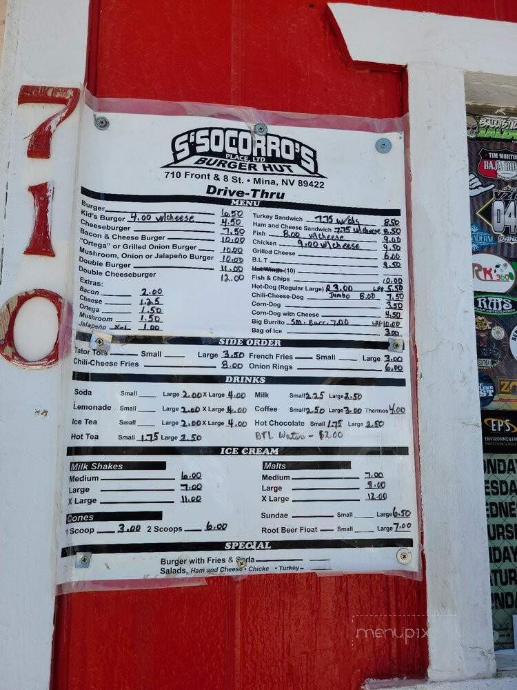 Sorro's Burger Hut - Mina, NV menu_pic