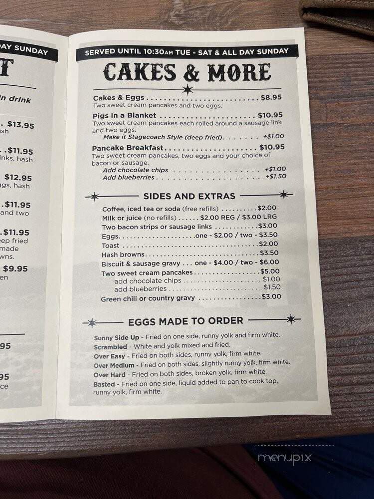 Stagecoach - Gillette, WY menu_pic