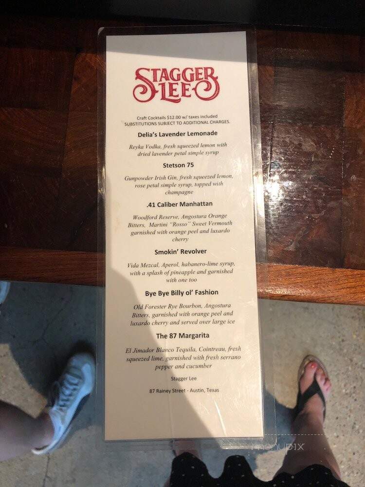 Stagger Lee - Austin, TX menu_pic