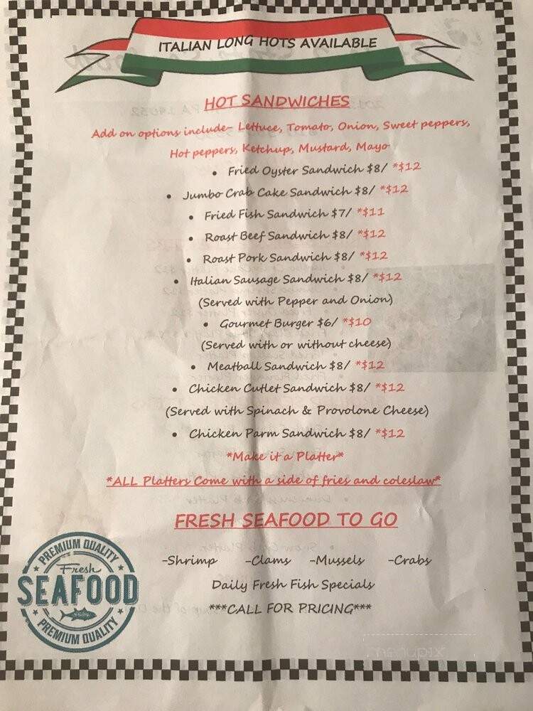 State 2 State Seafood - Folcroft, PA menu_pic