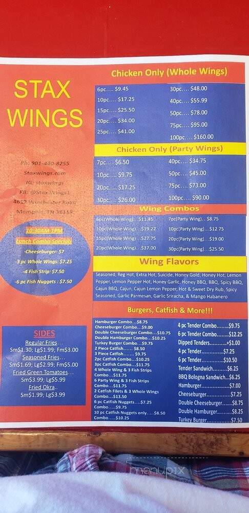 Stax Wings - Memphis, TN menu_pic