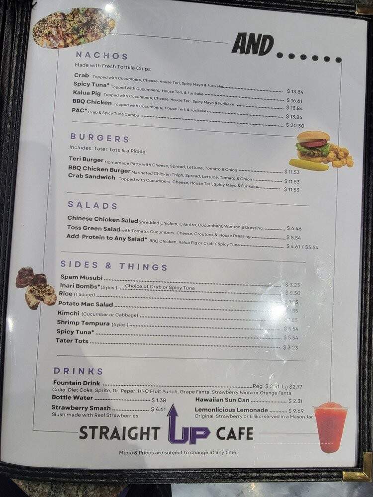 Straight Up Cafe - Las Vegas, NV menu_pic