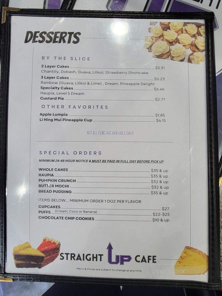 Straight Up Cafe - Las Vegas, NV menu_pic