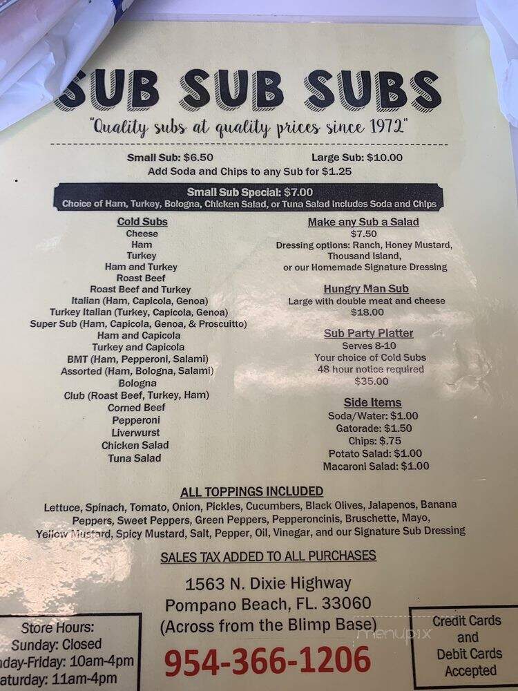 Subs Subs Subs - Pompano Beach, FL