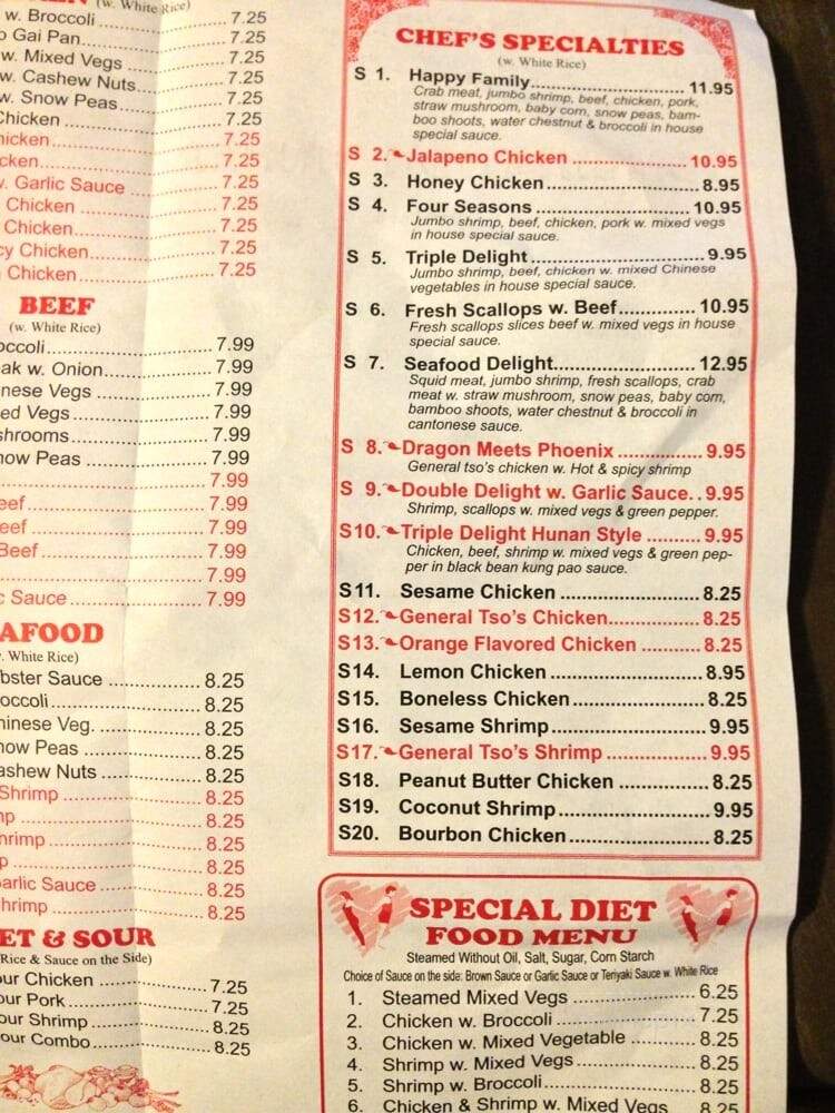 Fei Ying Restaurant - Tillamook, OR menu_pic