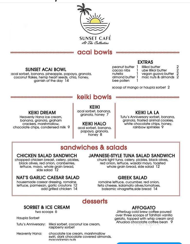 Sunset Bowls - Kaneohe, HI menu_pic