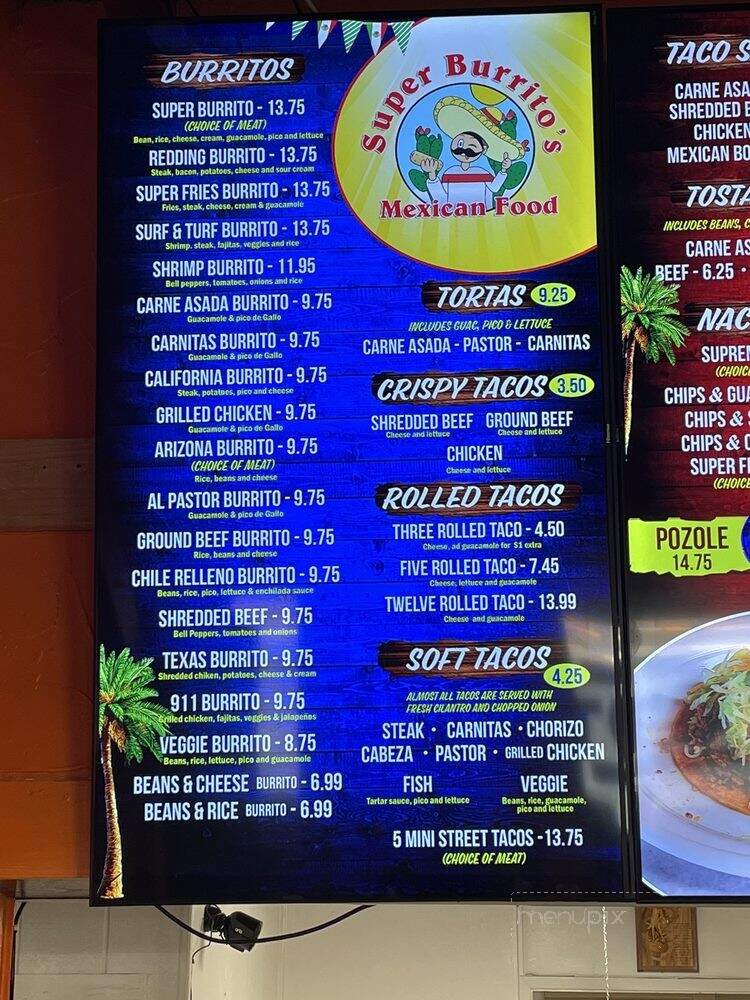 Super Burritos Mexican Food - Redding, CA menu_pic