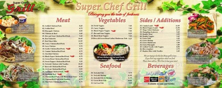 Super Chef Grill - Vancouver, BC menu_pic