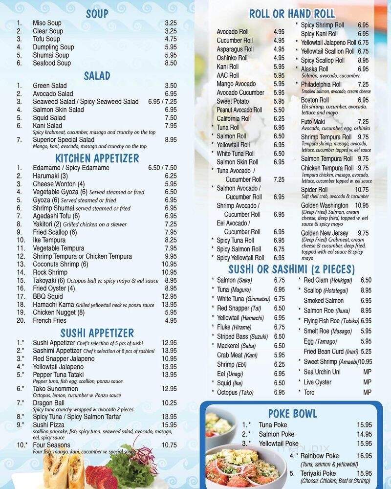 Superior Sushi - Township of Washington, NJ menu_pic
