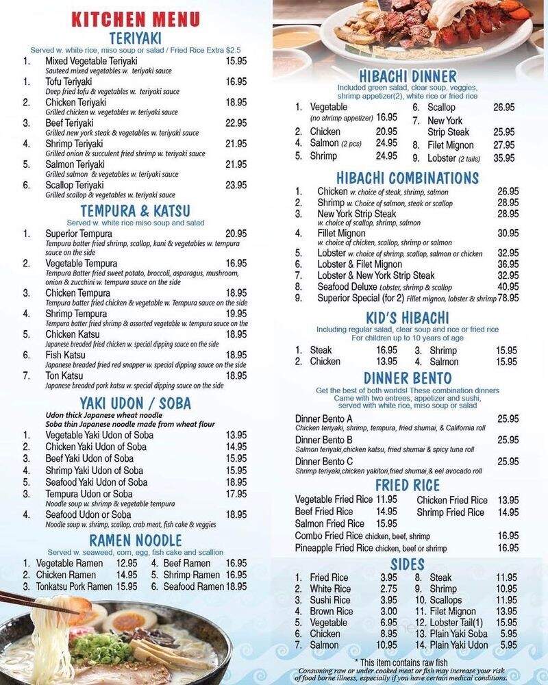 Superior Sushi - Township of Washington, NJ menu_pic