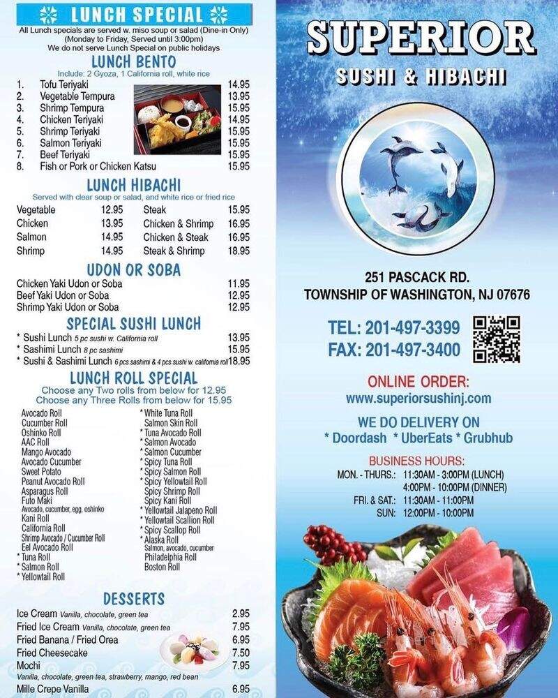 Superior Sushi - Township of Washington, NJ menu_pic