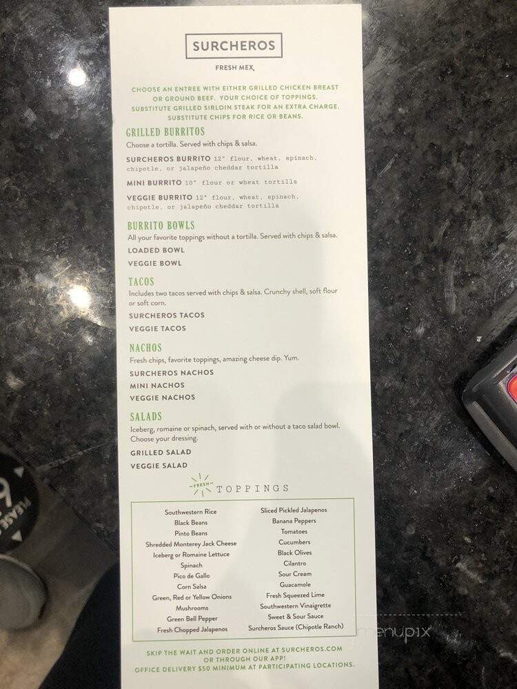 Surcheros Fresh Mex - Savannah, GA menu_pic